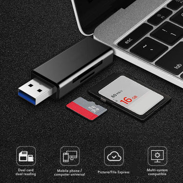 3 in 1 USB-C SD & Micro SD Memory Card Reader